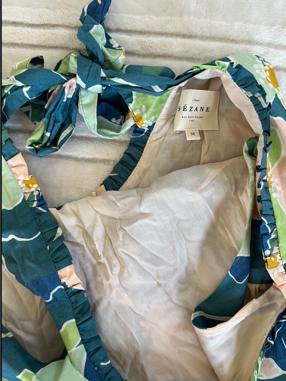 Robe Alexandra - Green Floral Sundress - Picture 5 of 8